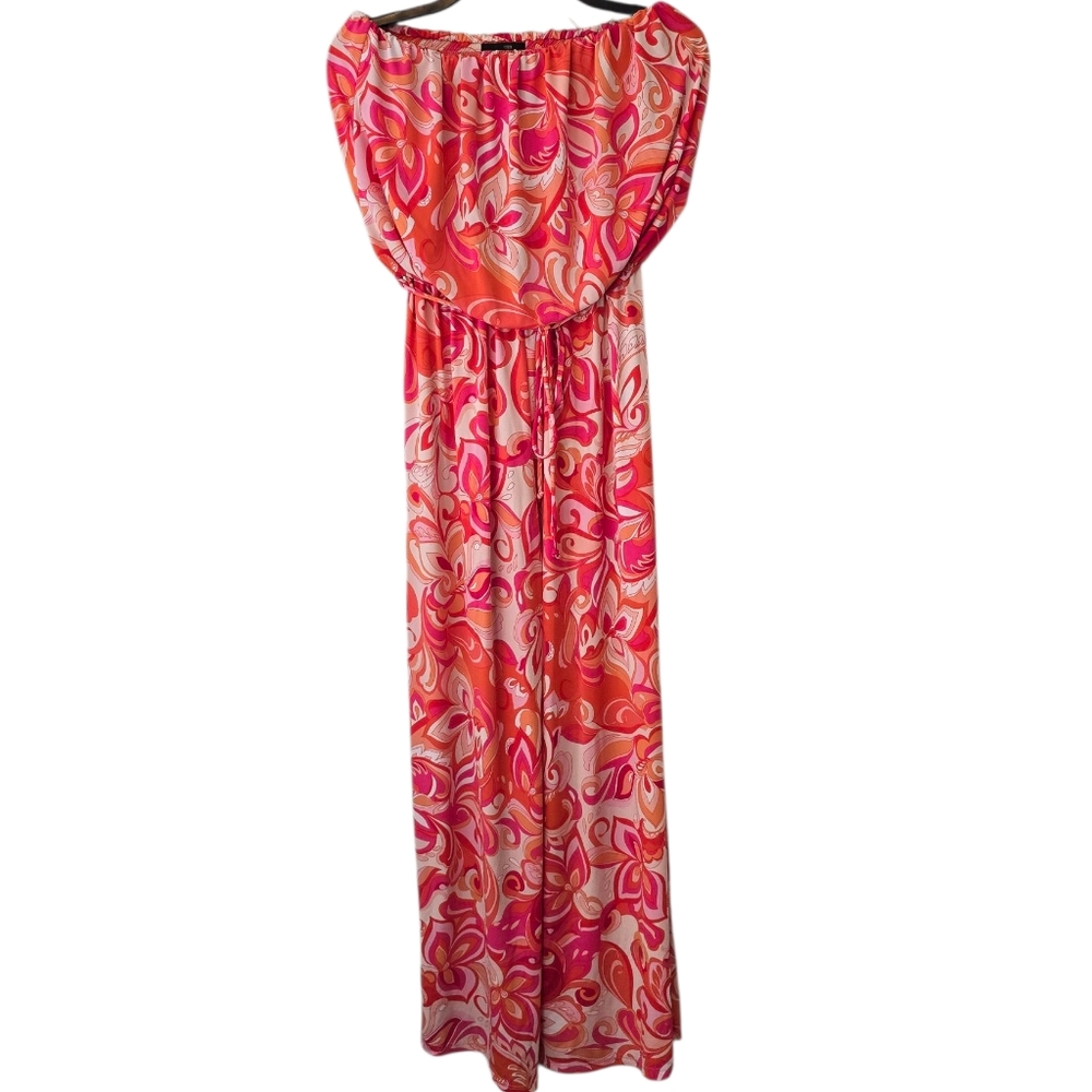 3/$15 Alyssa Thomas NY Retro Paisly Print Sleevless Jumpsuit Size Large